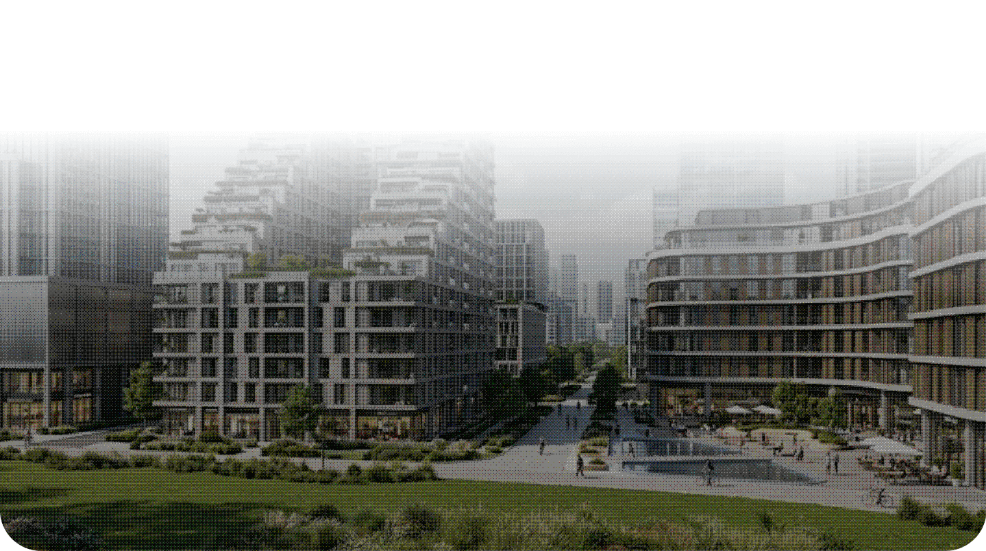 Built environment at dusk